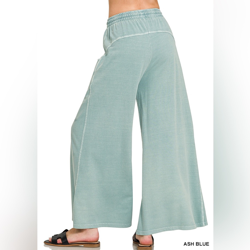 Women's Ash Blue Wide Leg Pants